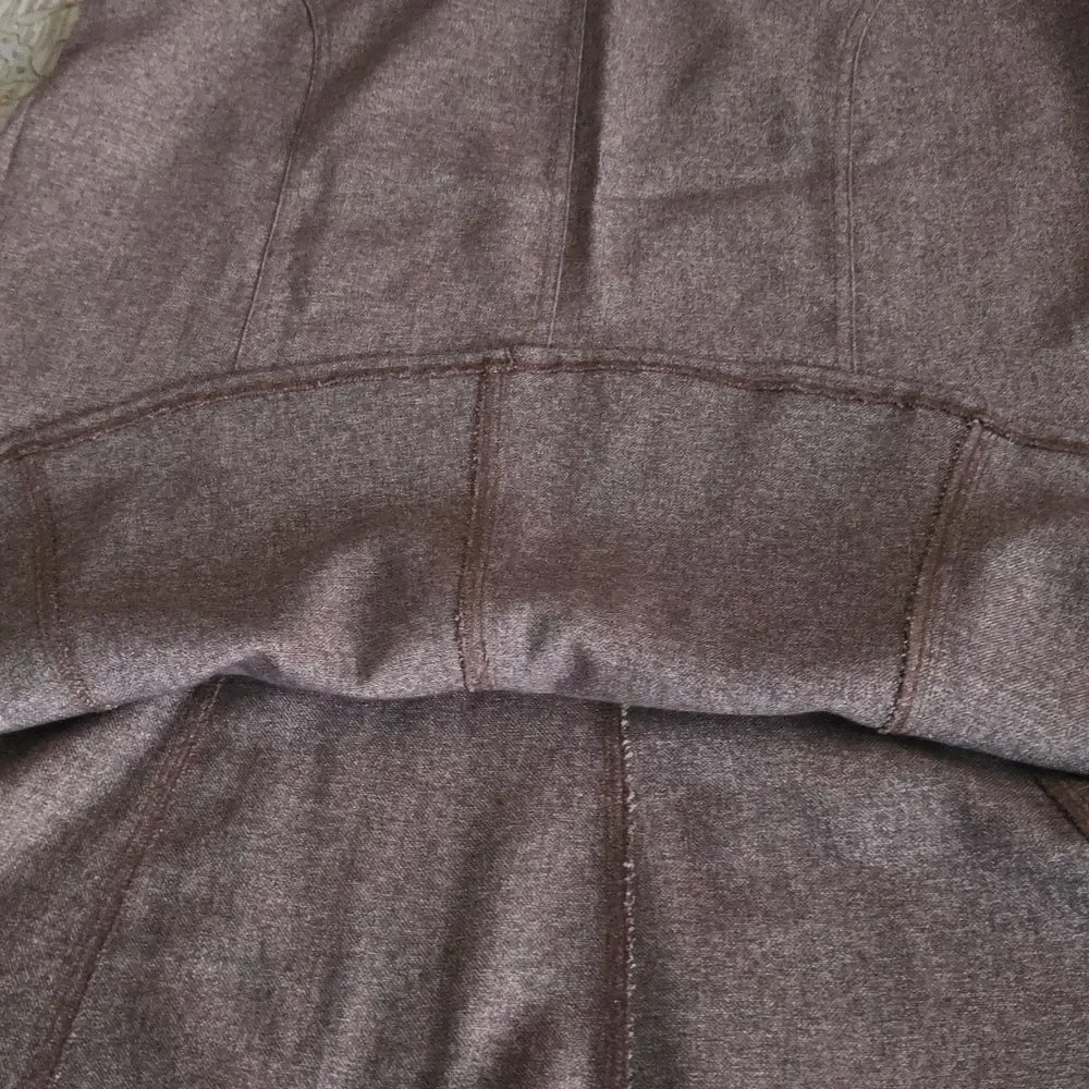 Heathered Ponte Knit Chocolate Brown Size 14 Skirt With Belt Loops